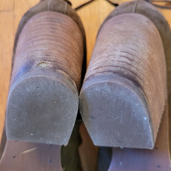 Sam Edelman 9 MILLARD Moss Green Suede Heeled Lace Up Booties Ankle Boots - Picture 9 of 10